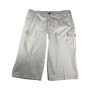 Lee Capri Size 16 White Comfortable Waistband Women's Jeans Cargo